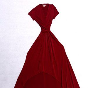 Boston Proper Wrap Dress red